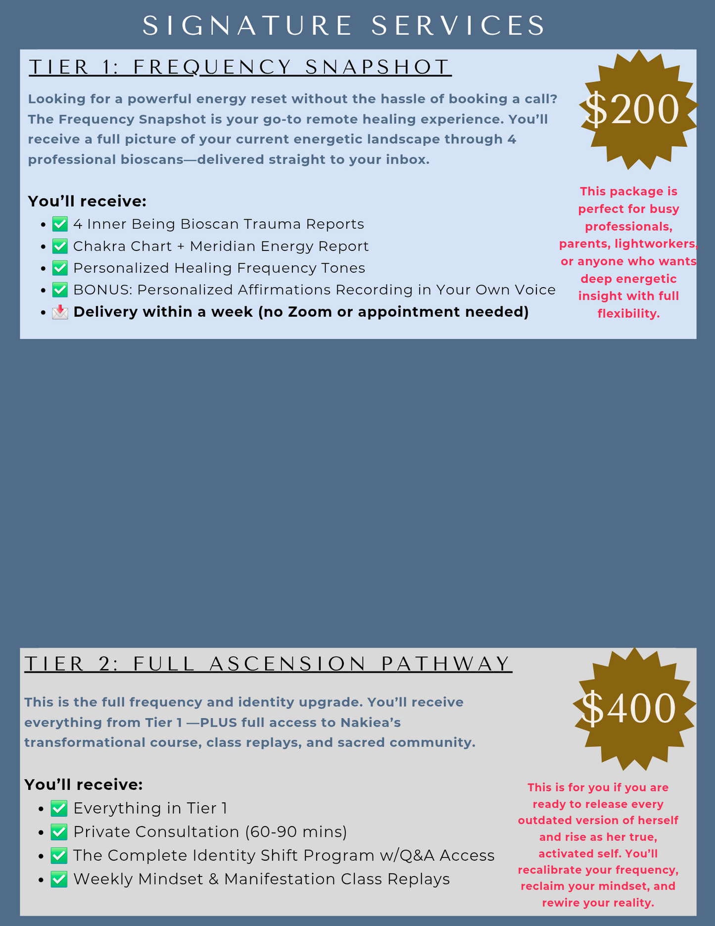 BIOSCAN SIGNATURE SERVICES